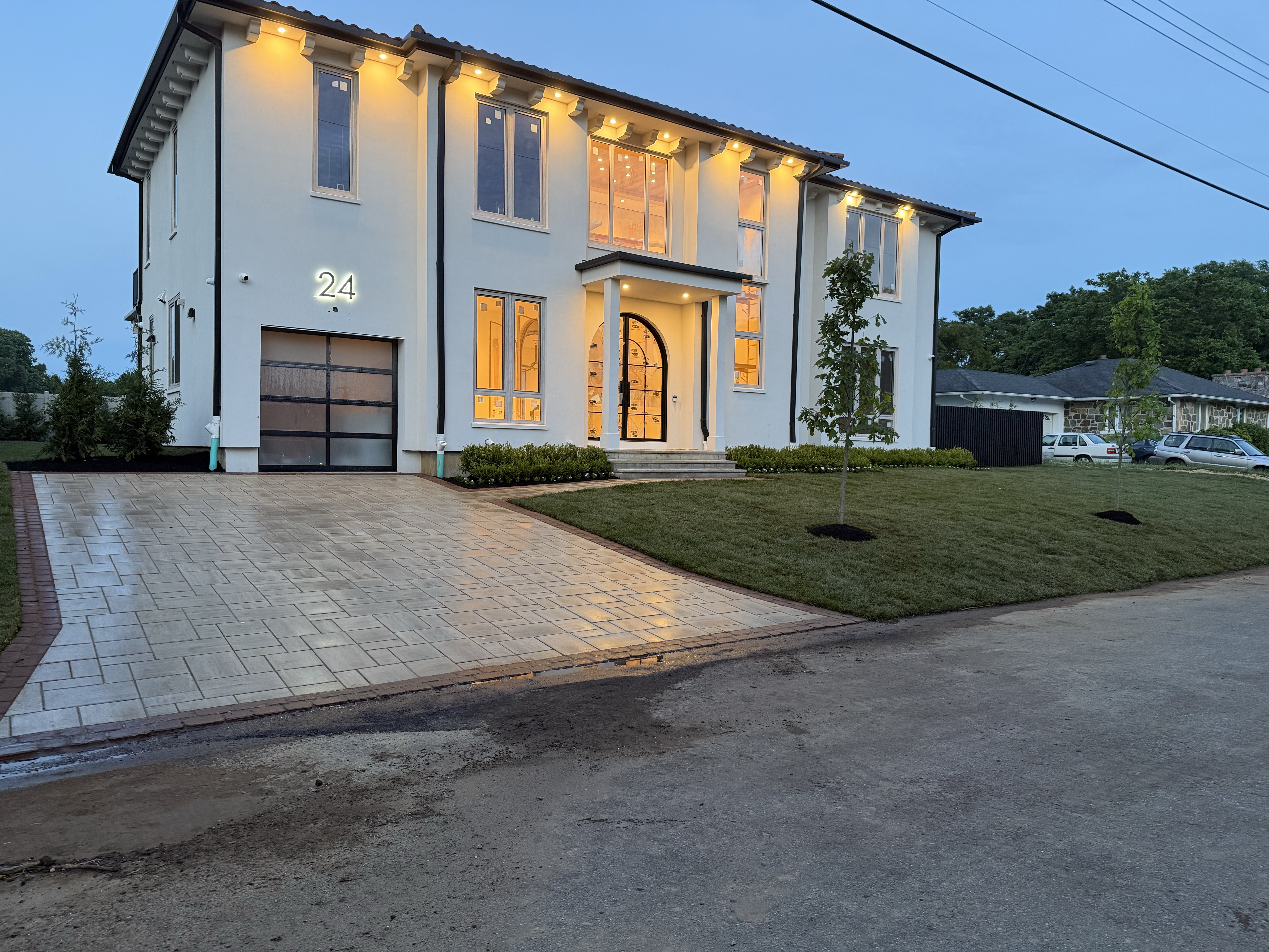 Front of home at dusk